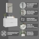 Ver imagem 6 de Kit Gabinete Banheiro Rubi 80cm - Gabinete + Cuba + Espelheira - Branco Inteiro