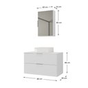 Ver imagem 4 de Kit Gabinete Banheiro Rubi 80cm - Gabinete + Cuba + Espelheira - Branco Inteiro