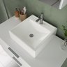 Kit Gabinete Banheiro Rubi 80cm - Gabinete + Cuba + Espelheira - Branco Inteiro - 3