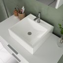 Ver imagem 3 de Kit Gabinete Banheiro Rubi 80cm - Gabinete + Cuba + Espelheira - Branco Inteiro