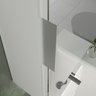 Kit Gabinete Banheiro Rubi 80cm - Gabinete + Cuba + Espelheira - Branco Inteiro - 5