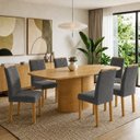 Ver imagem 1 de Conjunto de Mesa de Jantar 6 Lugares 180x90cm Diana Carol MDF Cinamomo