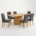 Ver imagem 2 de Conjunto de Mesa de Jantar 6 Lugares 180x90cm Diana Carol MDF Cinamomo