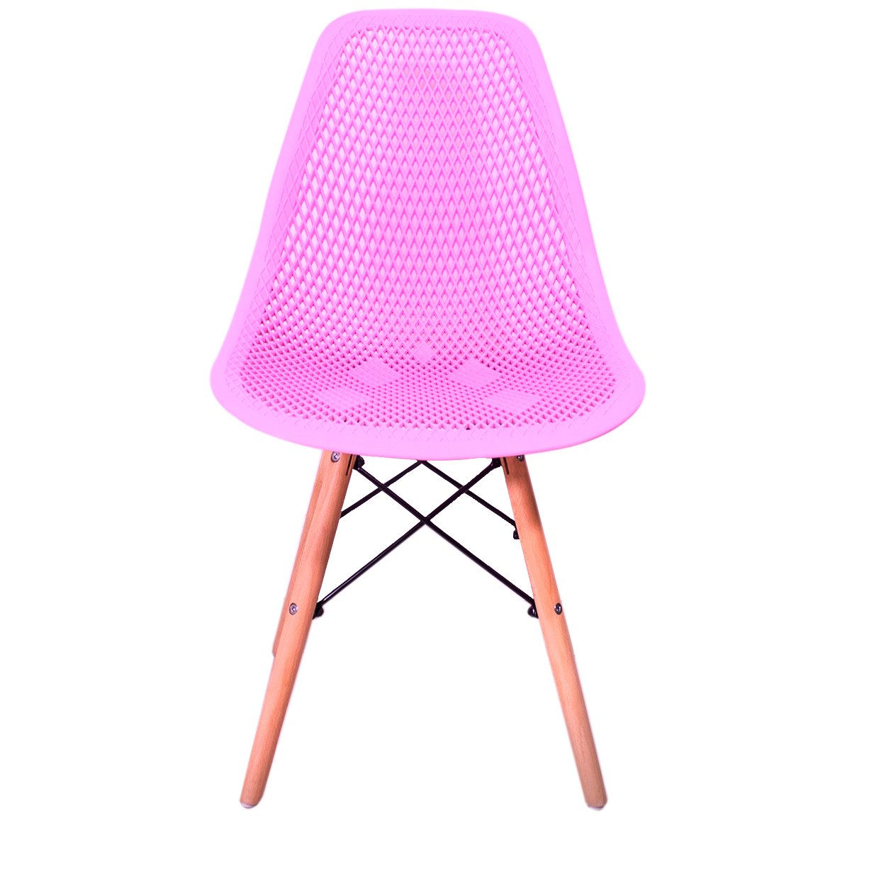 Kit 4 Cadeiras Design Charles Eames Eiffel Furadinha Rosa - 2