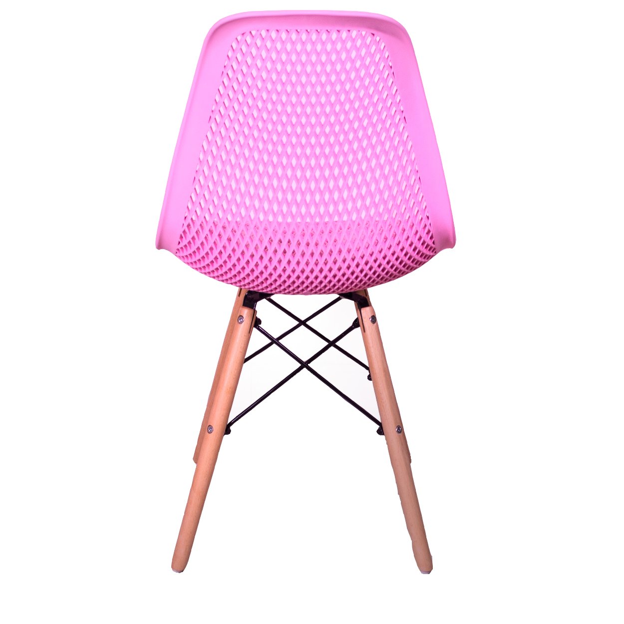 Kit 4 Cadeiras Design Charles Eames Eiffel Furadinha Rosa - 4
