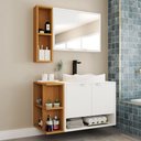 Ver imagem 1 de Armário de Banheiro com Cuba Gravatá 4 Portas Branco/naturalle - Panorama Móveis