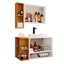 Ver imagem 4 de Armário de Banheiro com Cuba Gravatá 4 Portas Branco/naturalle - Panorama Móveis