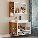 Ver imagem 2 de Armário de Banheiro com Cuba Gravatá 4 Portas Branco/naturalle - Panorama Móveis