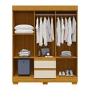 Ver imagem 3 de Guarda-Roupa Casal Maya 6 Portas 2 Gavetas com Espelho Off White/Cinamomo - ACP Móveis