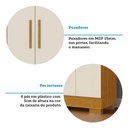 Ver mais imagens de Guarda-Roupa Casal Maya 6 Portas 2 Gavetas com Espelho Off White/Cinamomo - ACP Móveis