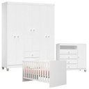 Ver imagem 1 de Quarto de Bebê 6 Portas Ternura Baby com Berço Americano Doce Sonho 100 Branco Brilho - Incorplac