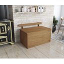 Ver imagem 2 de Baú Multiuso Caixa de Lenha Grande Armazenamento com Assento - Freijó