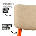Ver imagem 2 de Cadeira de Jantar Manuela Madeira Maciça Estofada Di Franco Madeira Mel Linho Bege