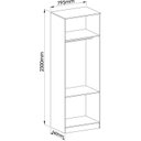 Ver imagem 3 de Guarda Roupa Modulado 2 Portas Requinte 100% MDF Branco/Line/Macadâmia