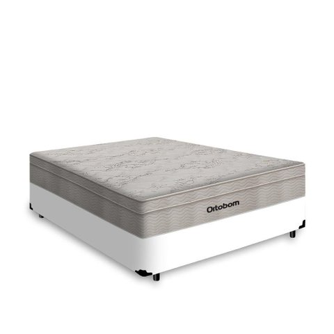 Cama Box Casal + Colchão de Molas Ensacadas Ortobom Airtech Springpocket 138cm