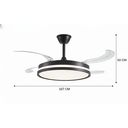 Ver imagem 1 de Lustre Ventilador Retrátil Preto Econômico com Led Multicor e Controle