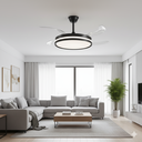 Ver imagem 3 de Lustre Ventilador Retrátil Preto Econômico com Led Multicor e Controle