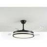 Lustre Ventilador Retrátil Preto Econômico com Led Multicor e Controle - 18