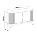 Ver imagem 6 de Balcão Buffet Vivaldi 2 Portas Ripado Cinamomo/off White - Artely