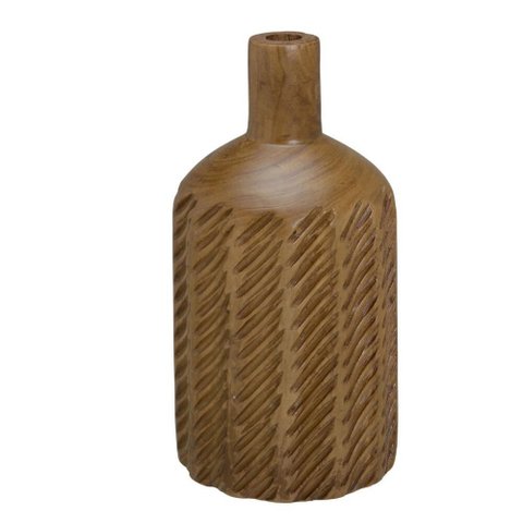 Vaso Decorativo Madeira 32cm Espressione Marrom
