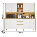 Ver imagem 4 de Armário de Cozinha Ferrari 8P 3g MDF-MDP 218cm Off White Cinamomo Valdemóveis