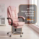 Ver imagem 3 de Cadeira de Escritório Oficial Presidente Ergonômic Apoio Pés Rosa Chiclete