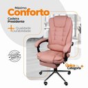 Ver imagem 4 de Cadeira de Escritório Oficial Presidente Ergonômic Apoio Pés Rosa Chiclete
