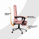 Ver imagem 5 de Cadeira de Escritório Oficial Presidente Ergonômic Apoio Pés Rosa Chiclete