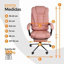Ver imagem 6 de Cadeira de Escritório Oficial Presidente Ergonômic Apoio Pés Rosa Chiclete