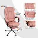 Ver mais imagens de Cadeira de Escritório Oficial Presidente Ergonômic Apoio Pés Rosa Chiclete