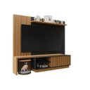 Ver imagem 2 de Estante Home Para TV até 65 Polegadas 1 Porta Sândalo com Mesa Puff Sândalo Espresso Moveis