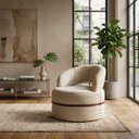 Ver imagem 6 de Poltrona Decorativa Moderna Arredondada Confortável Luxo Paris:Linho Bege