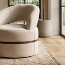 Ver imagem 2 de Poltrona Decorativa Moderna Arredondada Confortável Luxo Paris:Linho Bege