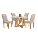 Ver imagem 1 de Conjunto Mesa Arizona 120cm com 4 Cadeiras Arizona Tampo Redondo Plus com Vidro