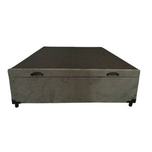 Cama Box Baú Viúvao Suede Cinza Com 128cm de Largura