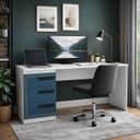 Ver imagem 1 de Escritório Escrivaninha 3 Gavetas 163cm Valência Politorno Móveis