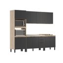 Ver imagem 3 de Cozinha Completa Modulada Firenze 05 Peças 14 Portas e 02 Gavetas Cinza/Avena Touch/Grafito