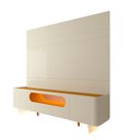 Ver mais imagens de Rack Painel para TV até 84 Polegadas com LED 100% MDF 217cmx237cm 1 Gaveta 2 Portas Luminare Nobre Bege Off White/Naturale