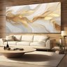 Quadro Decorativo para Sala Quarto Hall Abstrato Dourado Luxo Grande Decoração Parede Tela - 1