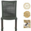 Ver imagem 3 de 4 Cadeiras Cannes Corda Náutica e Mesa com Tampo Ripado 1,00m em Alumínio com Pintura Eletrostática
