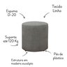 2 Puff Triunfo Viena Tecido em Linho Pé Plastico:cinza - 3