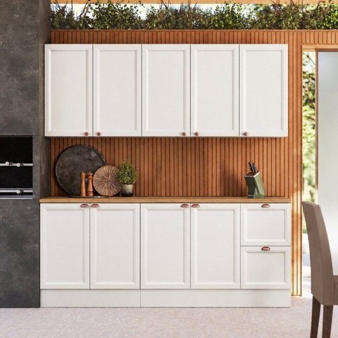 Cozinha Completa Modulada 4 Peças 9 Portas 2 Gavetas Unna Yescasa Branco