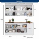 Ver imagem 4 de Cozinha Completa Modulada 4 Peças 9 Portas 2 Gavetas Unna Yescasa Branco