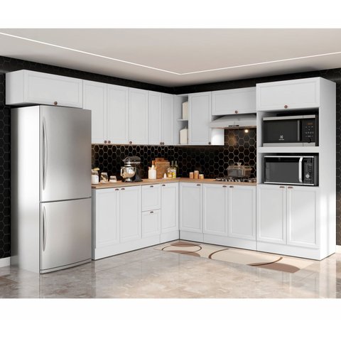 Cozinha Completa 10 Peças 17 Portas 2 Gavetas com Torre Quente Unna Yescasa