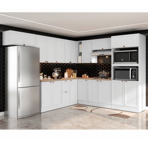 Cozinha Completa 10 Peças 17 Portas 2 Gavetas com Torre Quente Unna Yescasa