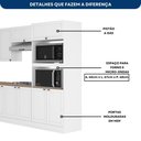 Ver imagem 5 de Cozinha Completa Modulada Americana 10 Peças Paneleiro Torre Quente e Balcão com Tampo Unna Yescasa Branco