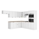 Ver imagem 2 de Cozinha Completa Modulada Americana 10 Peças Paneleiro Torre Quente e Balcão com Tampo Unna Yescasa Branco