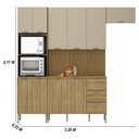 Ver imagem 2 de Armário de Cozinha Completa com Balcão com Tampo 10 Portas Dubai - Freijó/vanilla/com Ripado