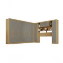 Ver imagem 3 de Guarda Roupa Casal Modulado de Canto 13 Portas de Bater 4 Gavetas MDP Madeirado-Cinza Multimóveis
