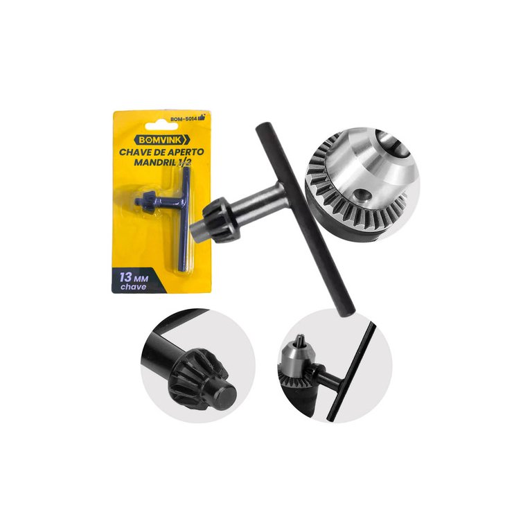 Chave de Aperto para Mandril 1/2 Polegada Aço Resistente Chave de Aperto para Mandril 1/2 Polegada Aço Resistente